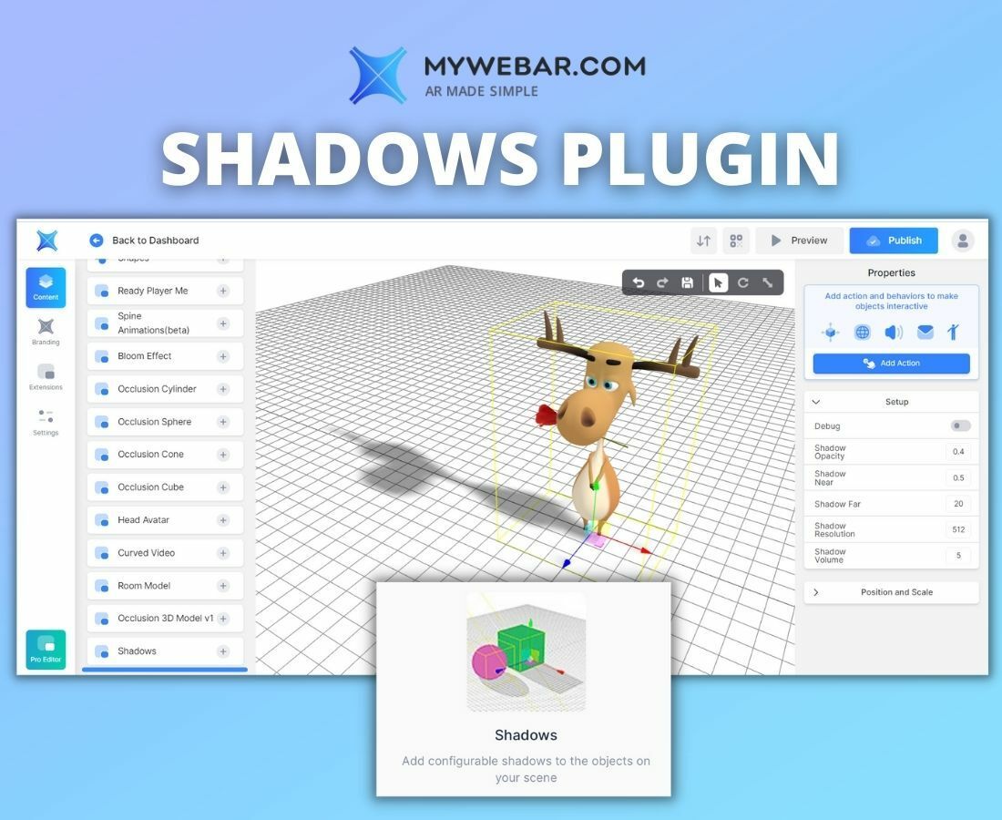 New in MyWebAR: Shadows Plugin