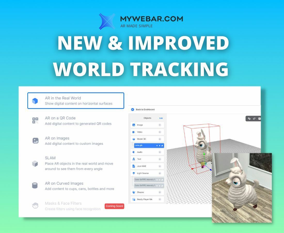 New in MyWebAR: Improved World Tracking Technology