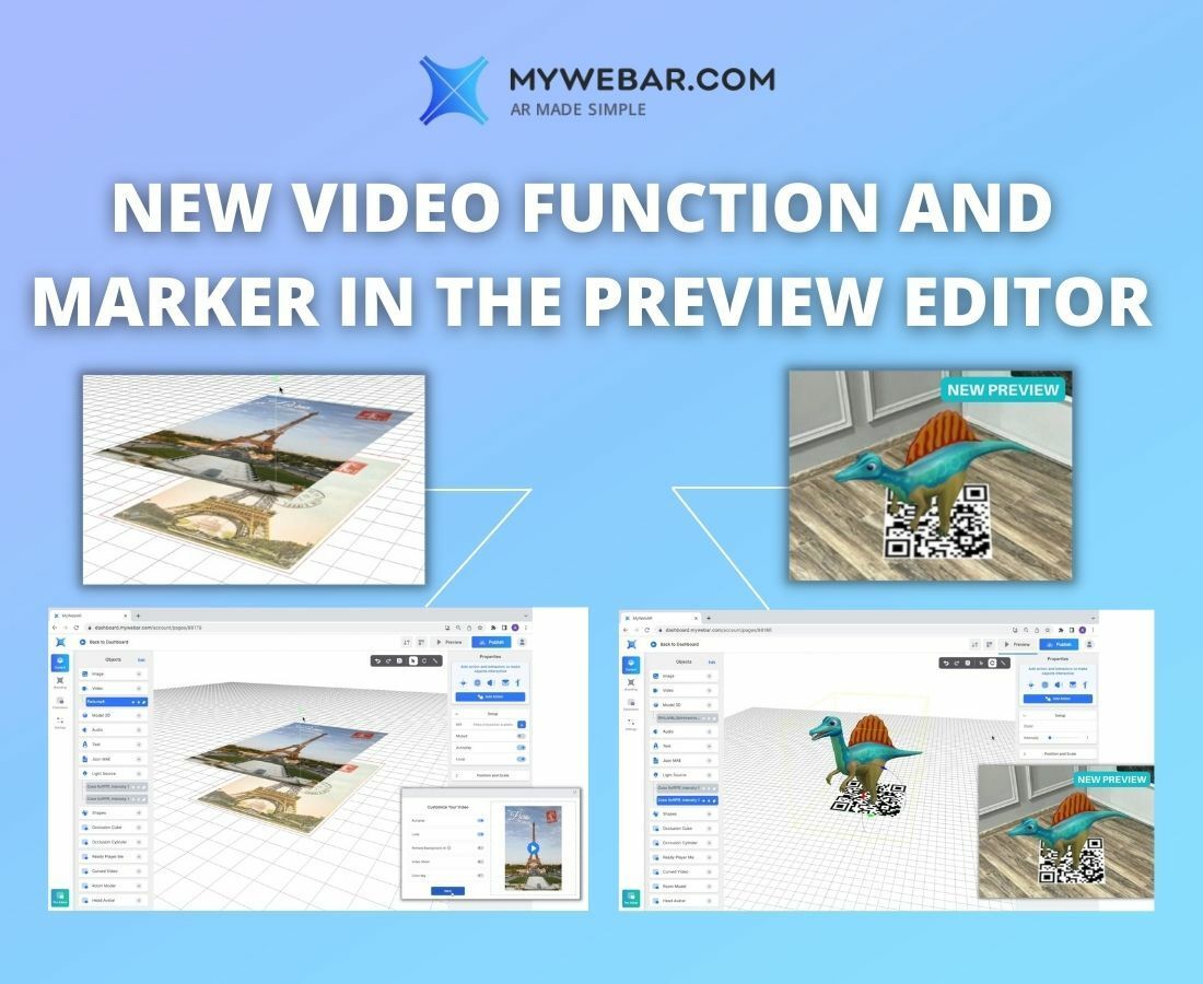 New in MyWebAR: Upgraded Video Function and Marker in the Preview Editor
