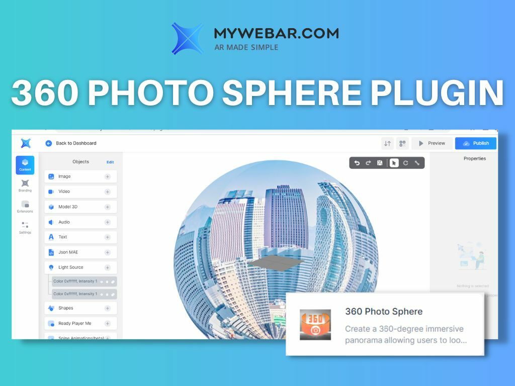 New in MyWebAR: 360 Photo Sphere Plugin