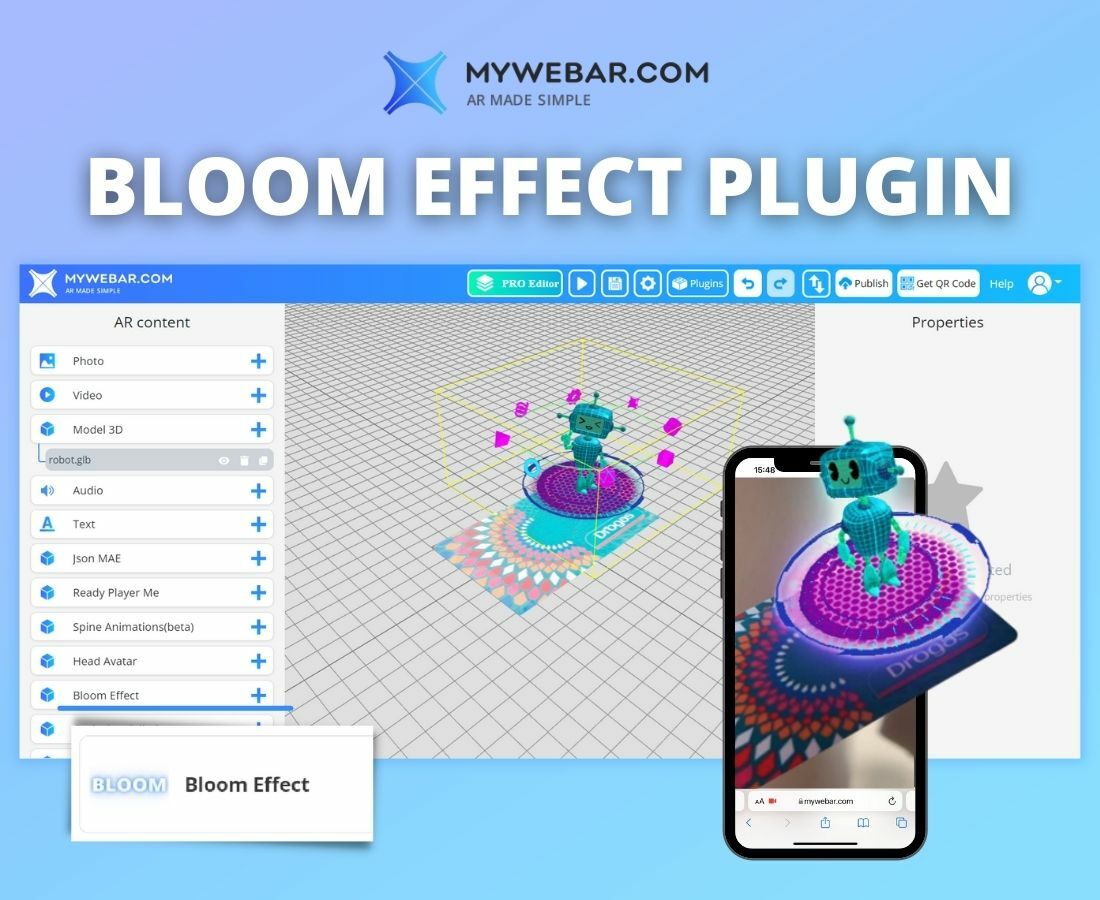 New in MyWebAR: Bloom Effect Plugin