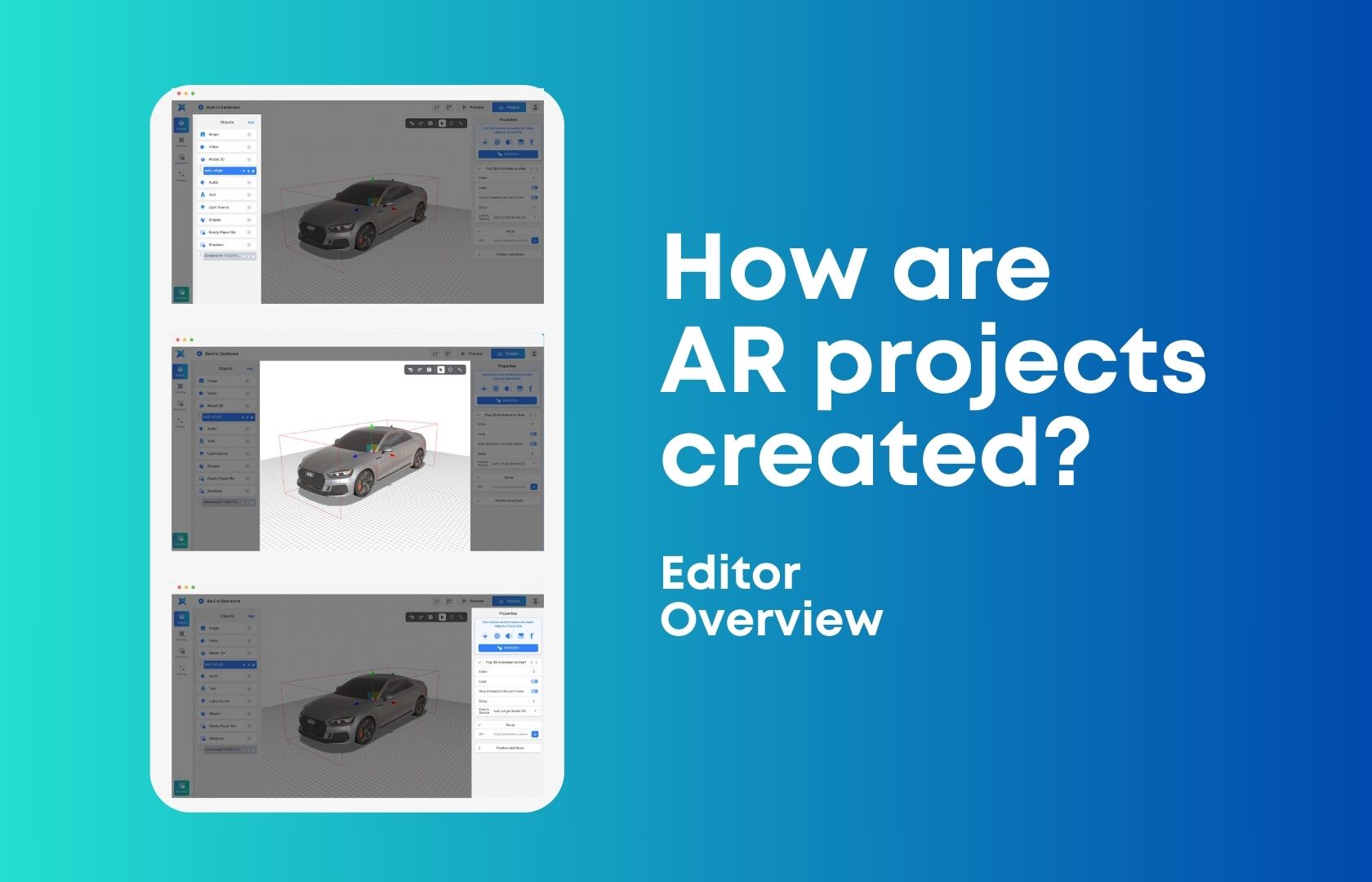 How are augmented reality projects created? Editor Overview